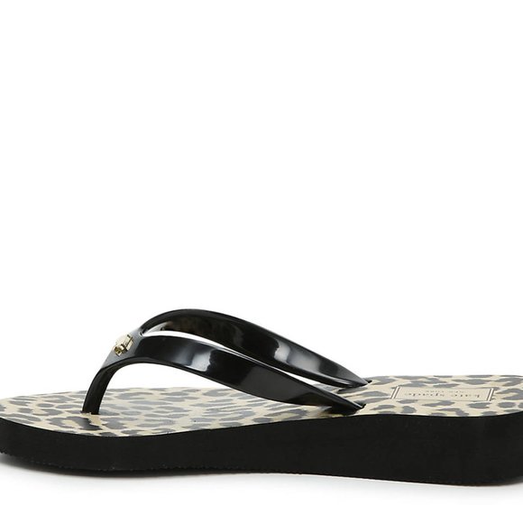 Kate Spade Flip Flop Wedge Thong Sandal Leopard - Picture 3 of 3